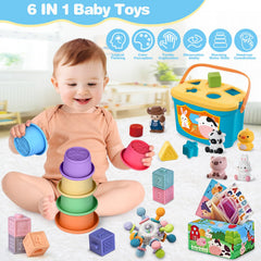 OCHIDO soft stacking cups aid grasping and early sorting skills.