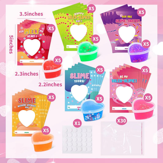 OCHIDO heart-shaped cards with slime accessories are ready for friend gifts.