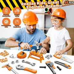 OCHIDO portable toolbox with complete tool set for safe pretend play.