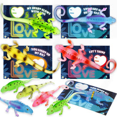 OCHIDO Valentines card with glow-in-the-dark lizard toy for classroom exchanges.