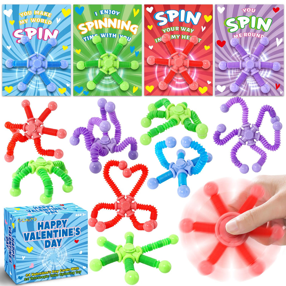 OCHIDO valentines cards with pop-tube design A for classroom exchanges.