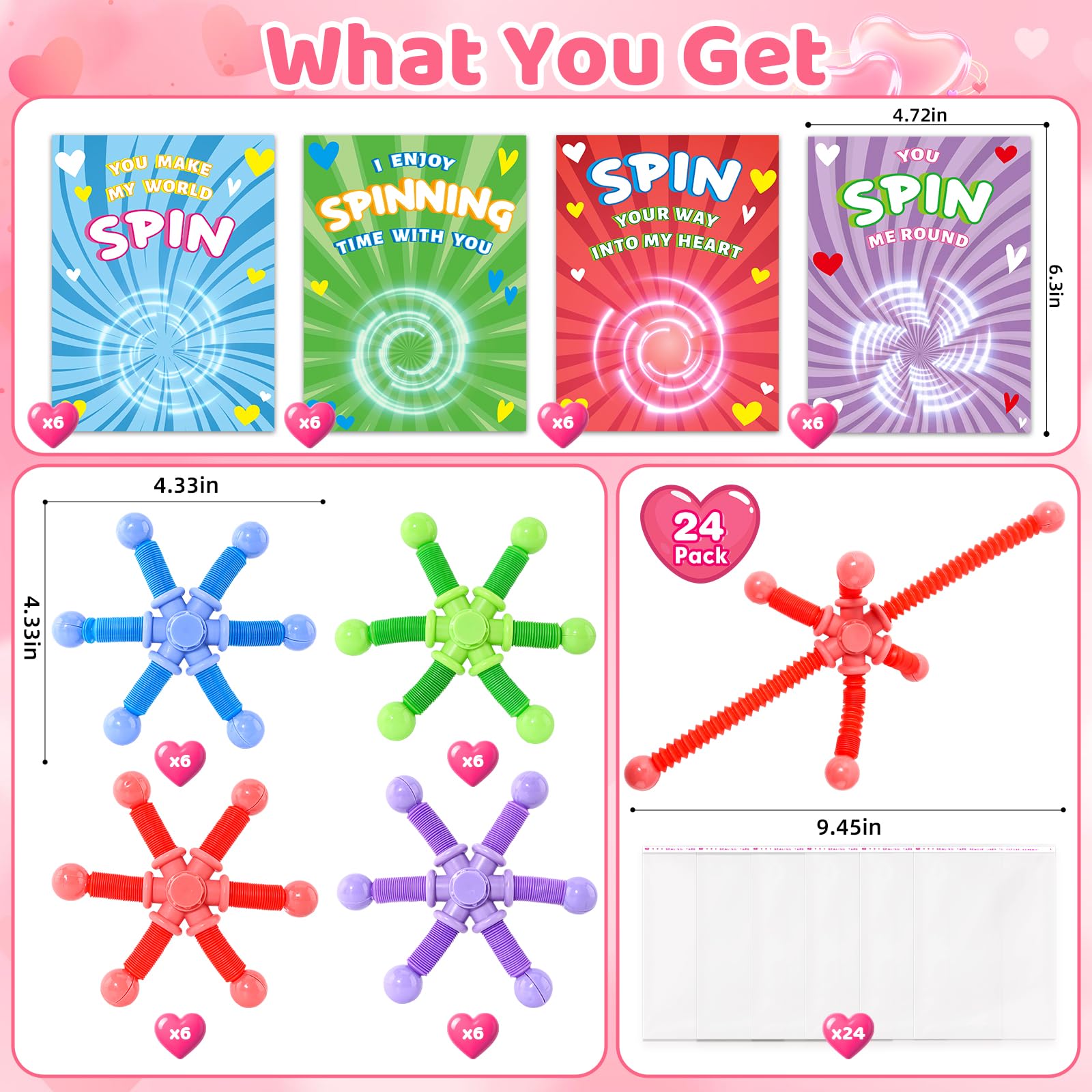 OCHIDO valentines cards with pop-tube design B showing color variety.