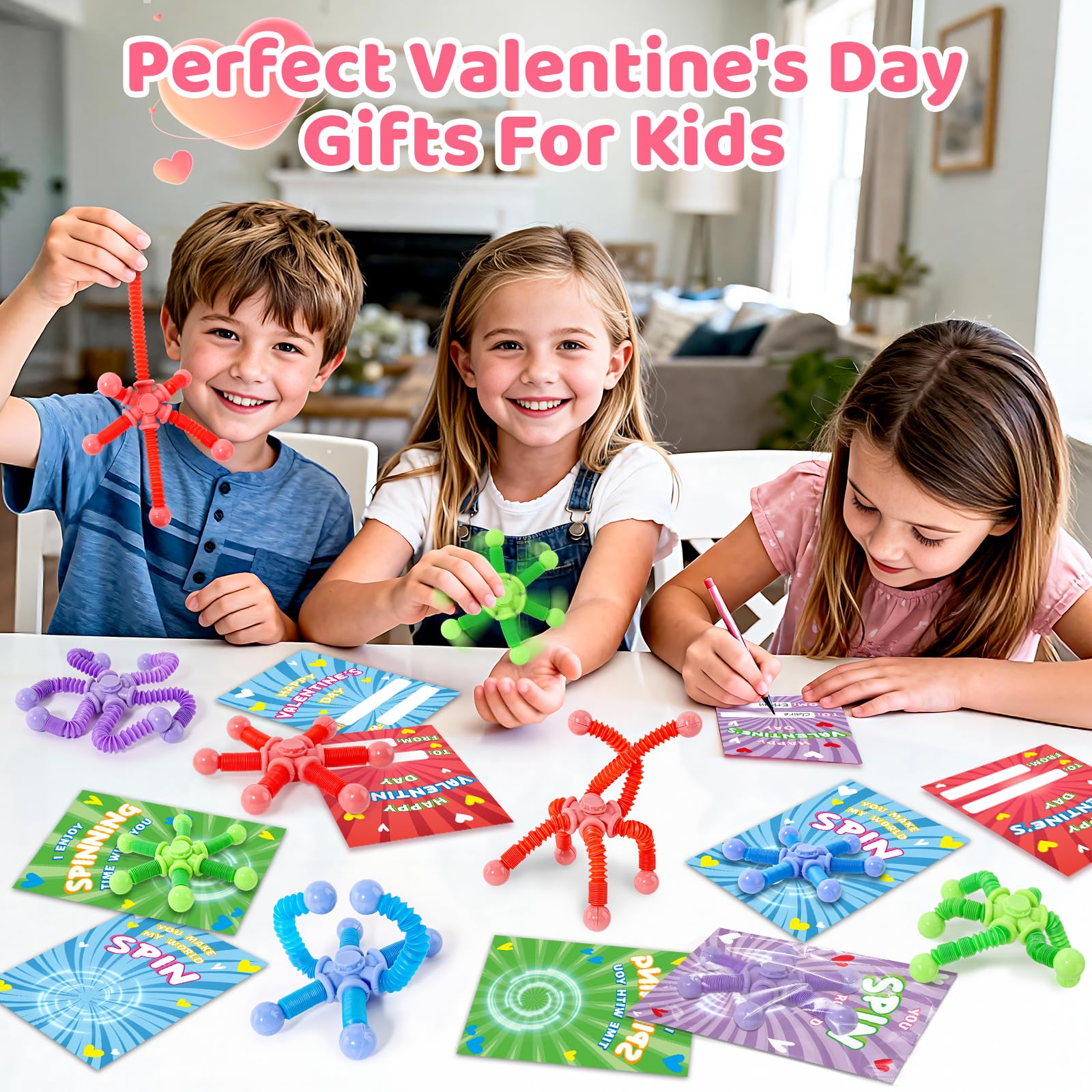 OCHIDO valentines cards with pop-tube design D with friends.