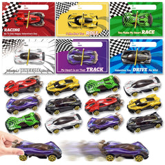OCHIDO Valentines cards with die-cast cars for classroom exchanges.