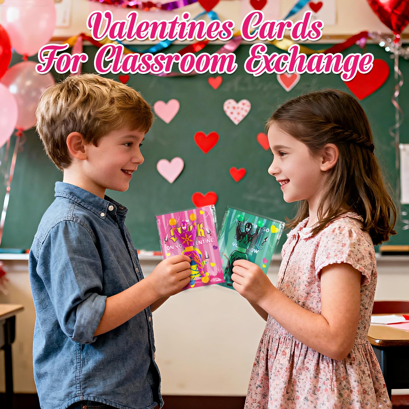 OCHIDO valentines cards with ninja design C, pairs with sticky ninjas for playful gifts