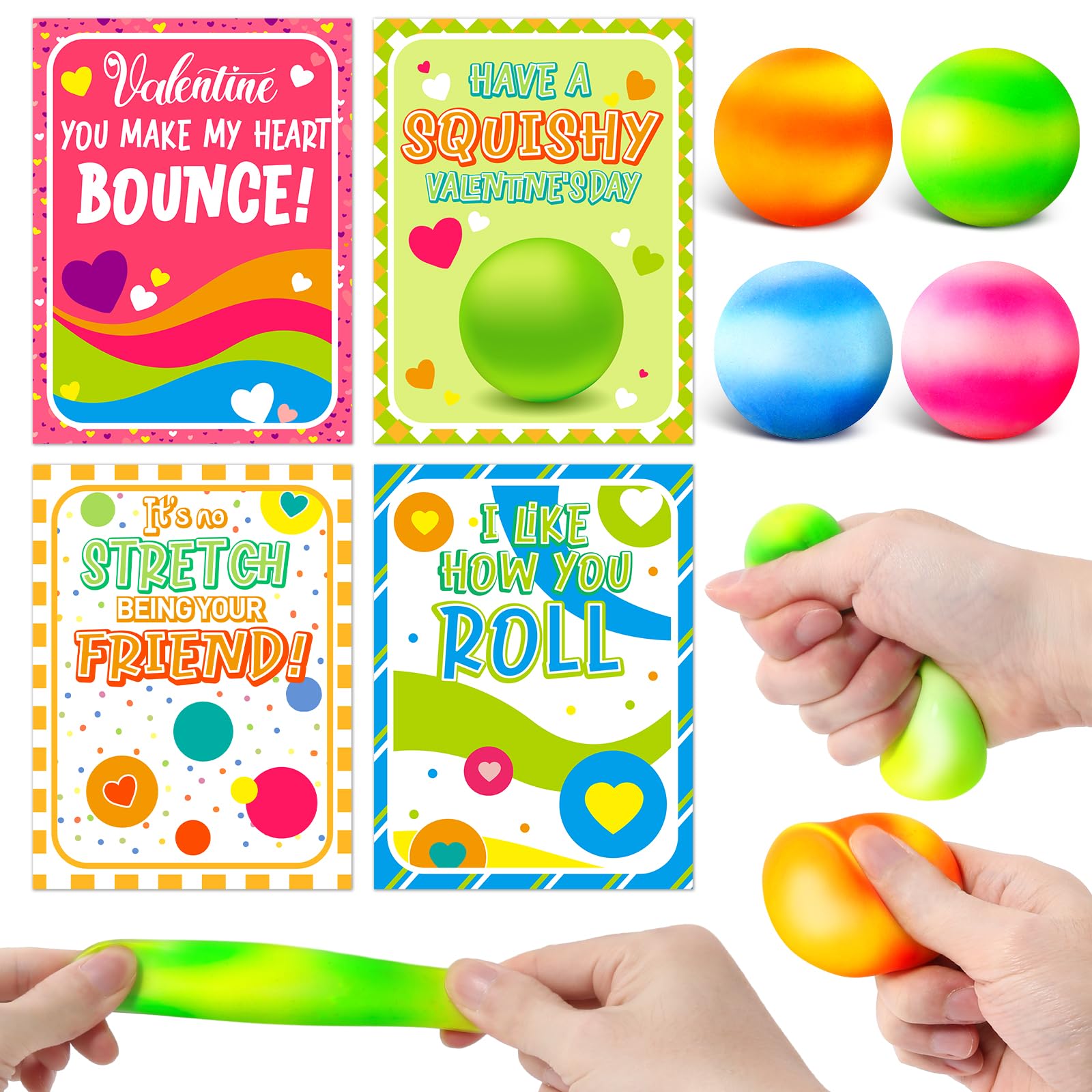 OCHIDO Valentines cards with squeeze balls for classroom gift exchange.