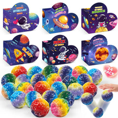 OCHIDO Valentines space card box featuring vibrant space designs for classroom exchanges.