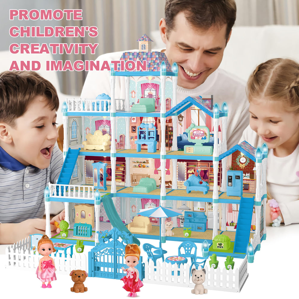 OCTERIC Doll House furniture set blue supports room design and creativity.