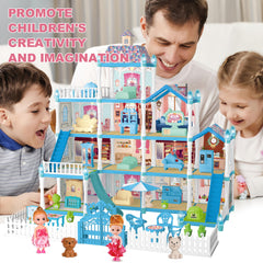 OCTERIC Doll House furniture set blue supports room design and creativity.
