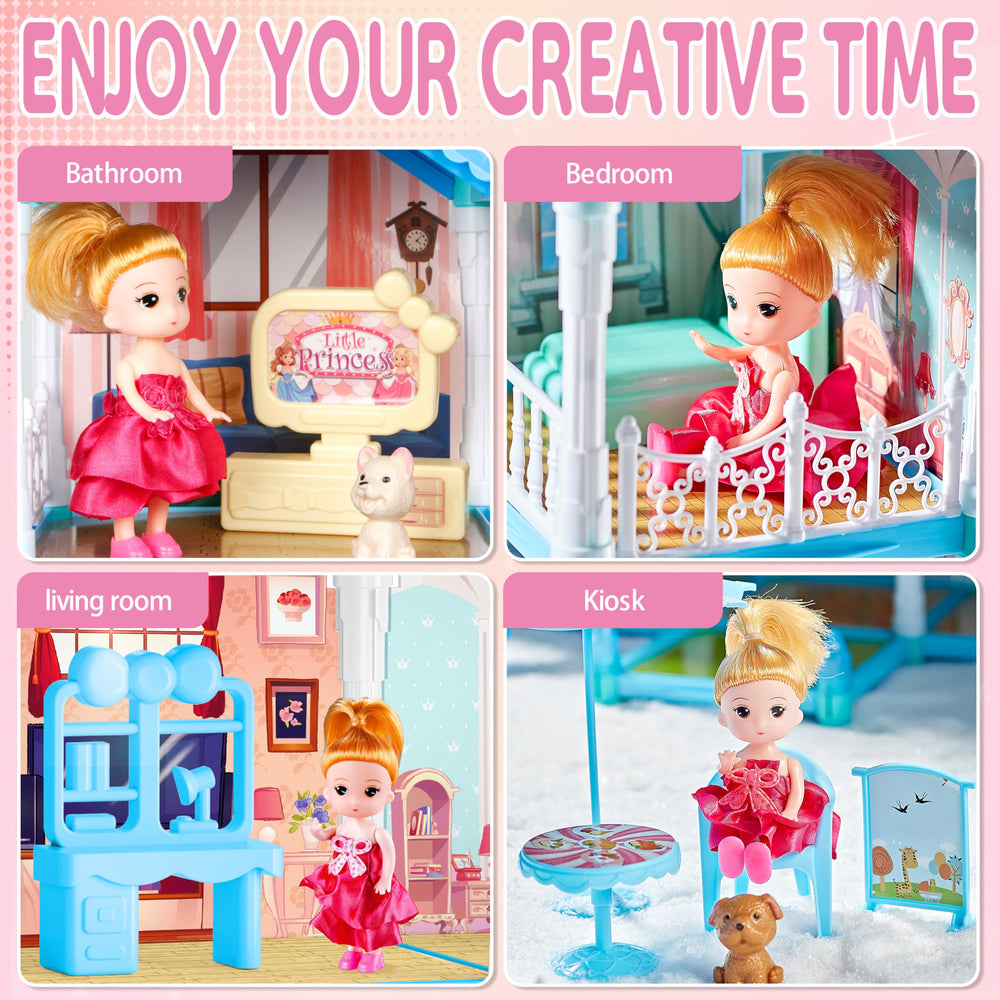 OCTERIC Doll House lights blue brighten playtime and storytelling.
