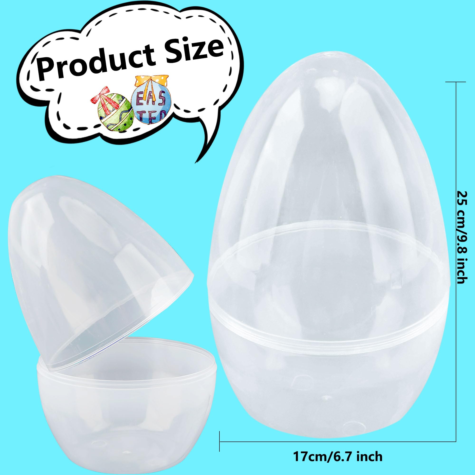 Octaday jumbo Easter egg set clear shell for visible contents