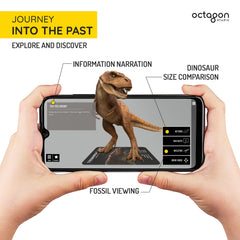 Skeleton mode reveals fossils inside Dinos on Octagon Studio 4D+ flashcards