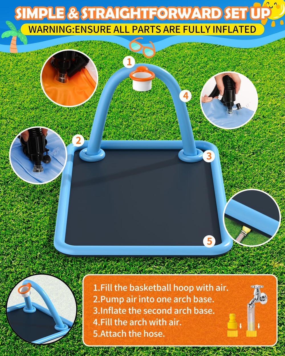 Octaplay splash pad ideal for backyard and poolside play