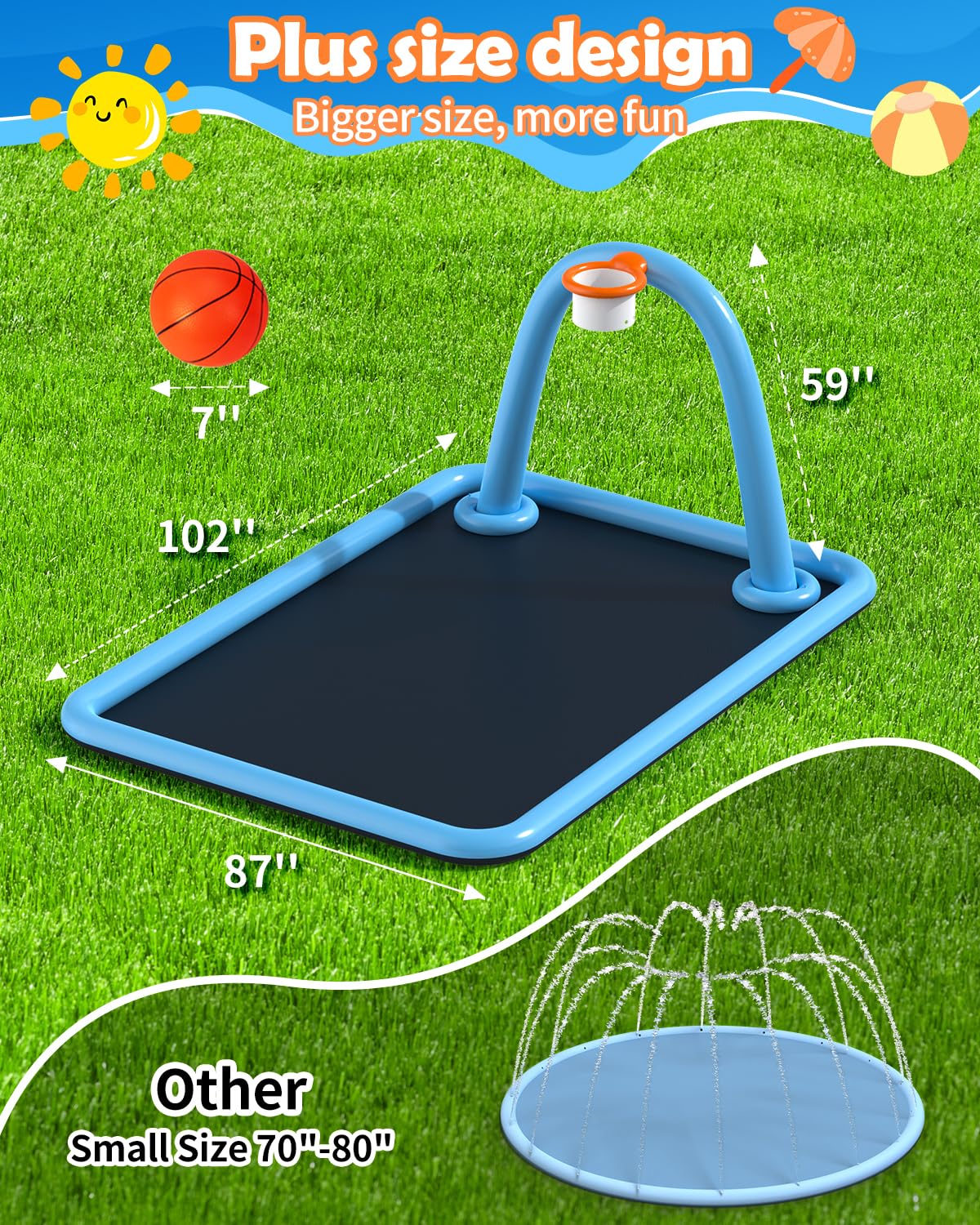 Octaplay splash pad textured non-slip surface protects little feet