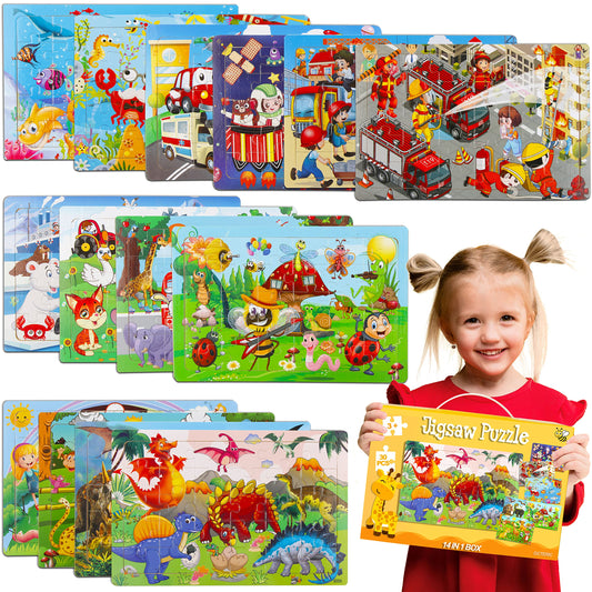 OCTERIC dinosaur puzzle image highlighting bright colors to boost focus and fine motor skills.