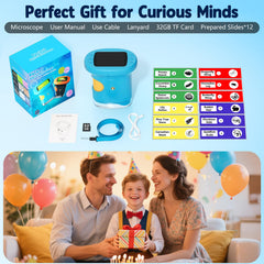 Odatay 1000X handheld microscope blue body designed for kids