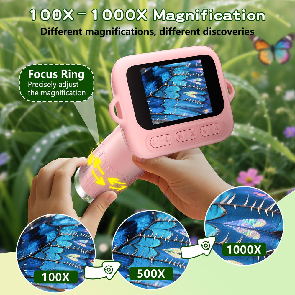 Odatay kids microscope 2.0 inch IPS screen offers true color viewing.