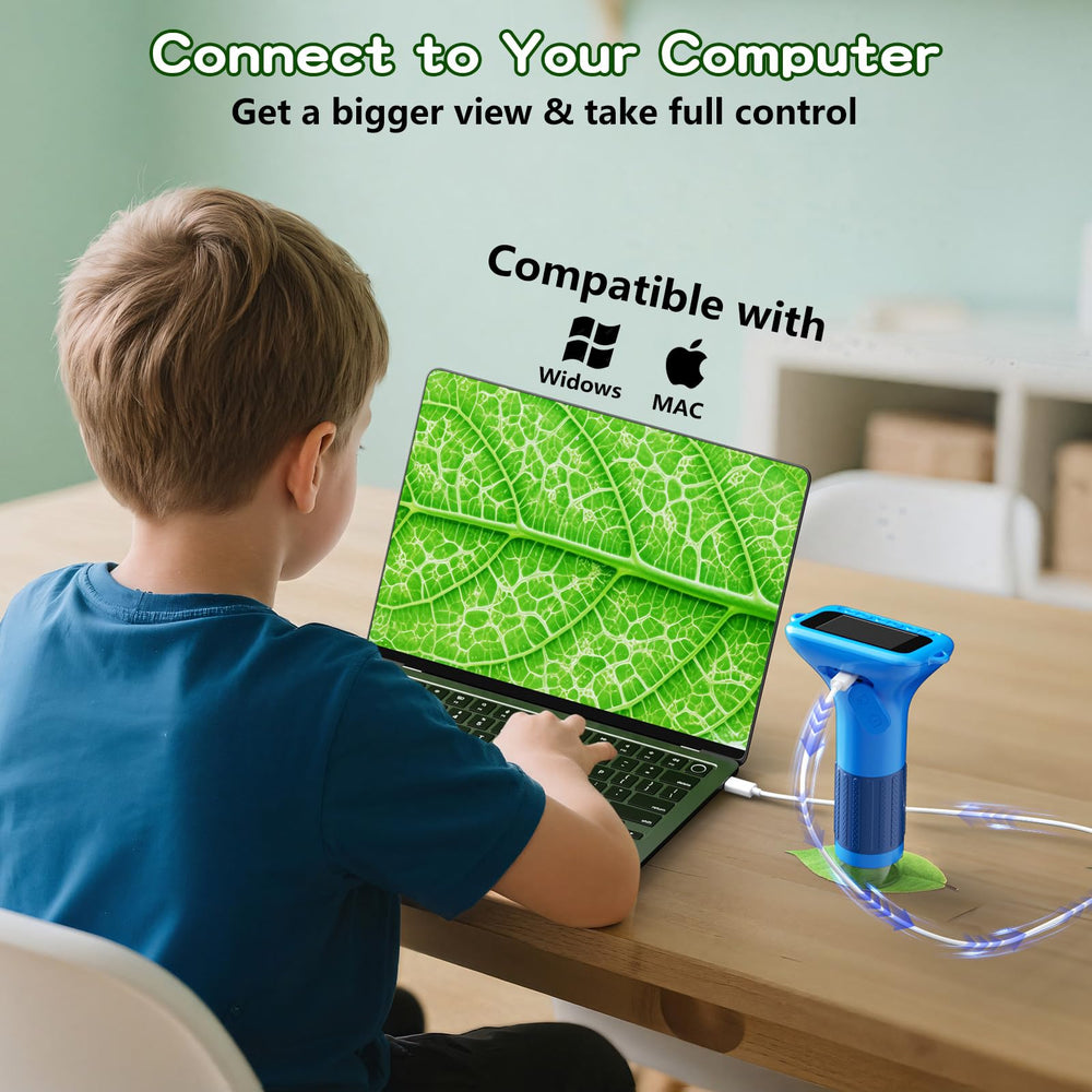 Odatay Kids Microscope stores up to 500 photos for easy organization