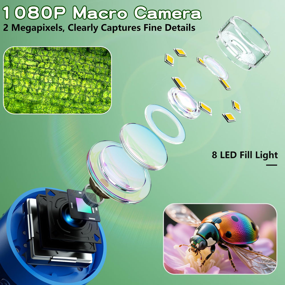 Odatay Kids Microscope uses LED illumination for bright, detailed views