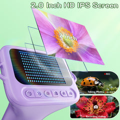 Odatay Microscope includes lanyard and easy grip, supporting portable outdoor experiments.