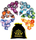 ODINROLL polyhedral dice set D20 close-up with clear engravings for fast reads