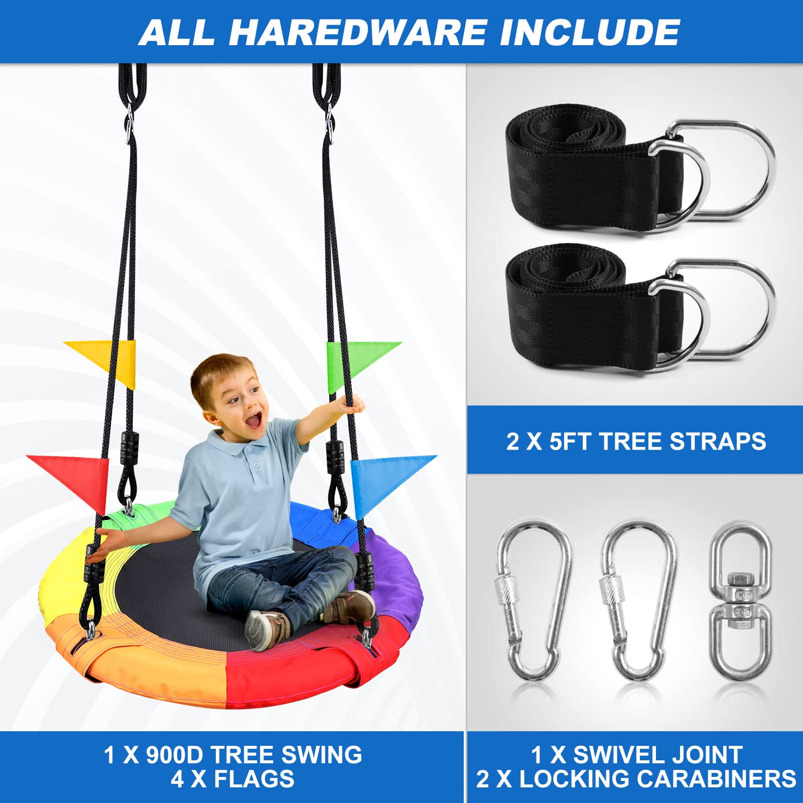 Odoland 360-degree rotation connector enabling knot-free hanging for flexible setup.