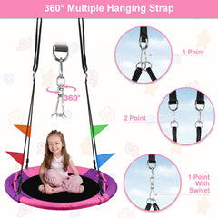 Odoland swing showing 660 lb capacity for family use.