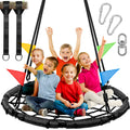 Odoland spider web tree swing with 43in platform for family outdoor enjoyment