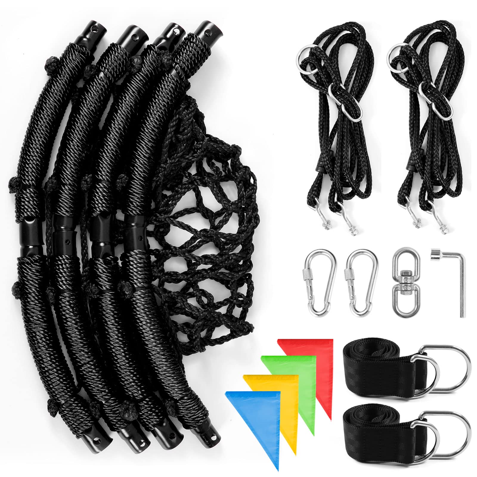 Odoland spider web tree swing suitable for indoor or outdoor installation
