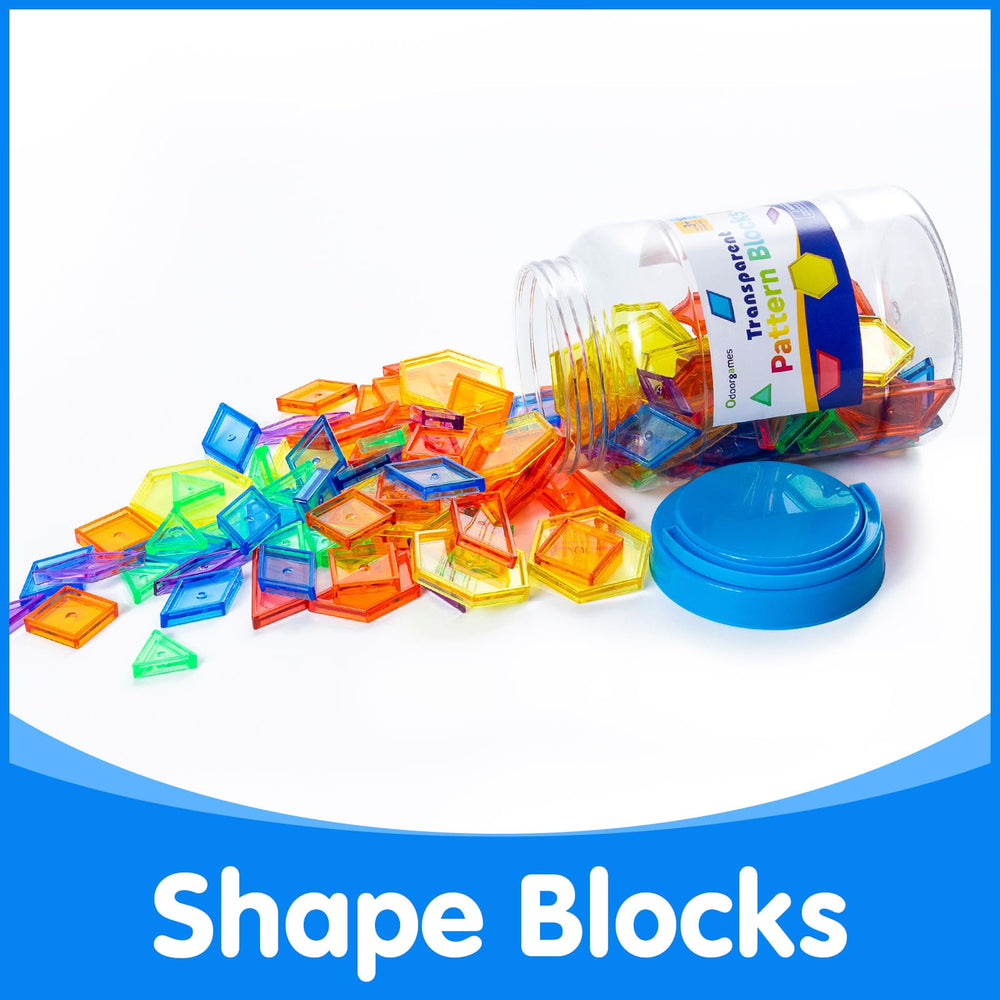 Odoorgames hexagons pattern blocks for geometric sorting and early geometry concepts.