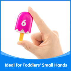 Odoorgames Numbers 1-20 Popsicles reusable container helps tidy storage after play.