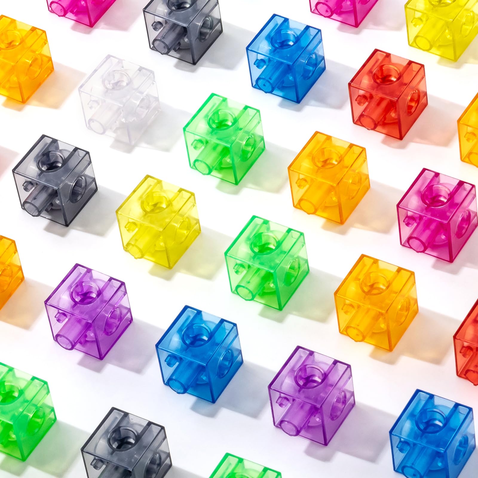 Odoorgames translucent linking cubes are durable and non-toxic for safe play