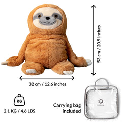 ODOXIA weighted sloth travel-friendly in a tote for travel moments