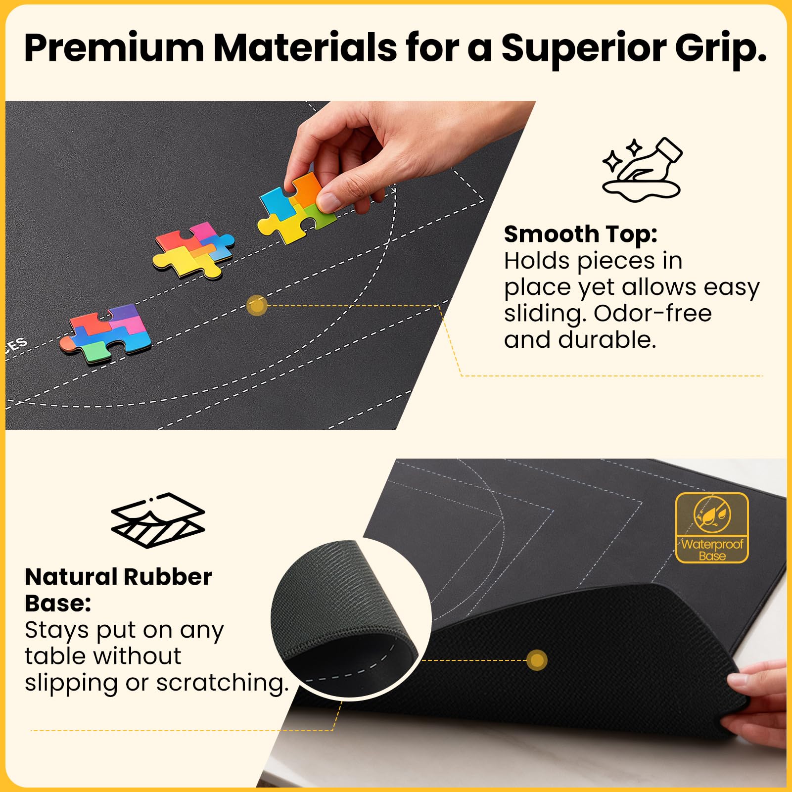 Odyssolve non-slip bottom stays steady on surfaces.