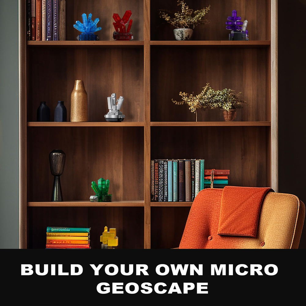 Oeasic Geology Crystal Building Set Azurite model in deep blue tones