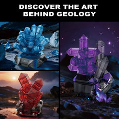 Oeasic Geology Crystal Building Set complete collection display for study and decor