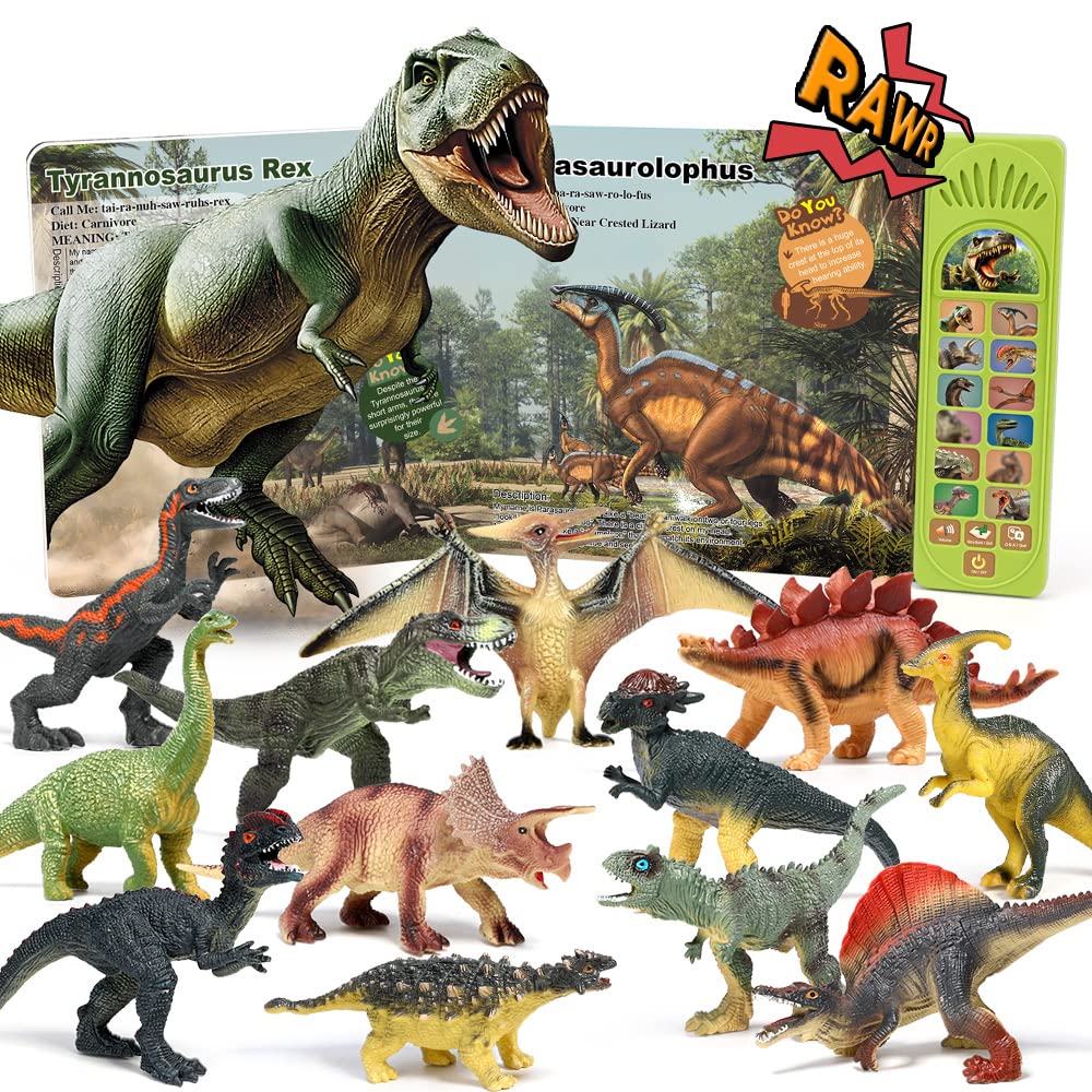 OENUX interactive sound book with dinosaur toys supports sensory play and early learning.