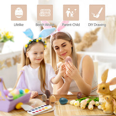 OESSUF small to large wooden eggs ideal for crafts and gifts.