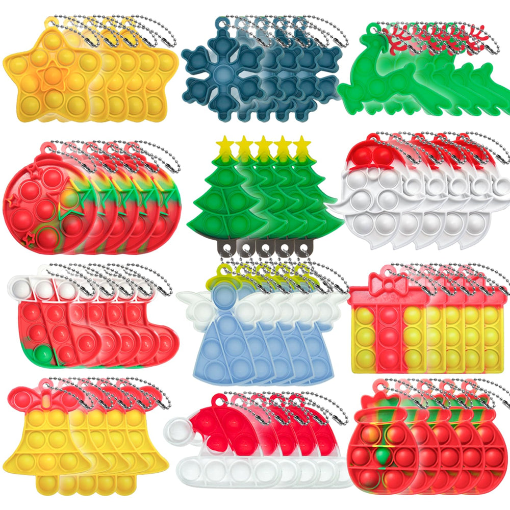 OFCTE Christmas mini pop keychain press bubbles for on-the-go stress relief