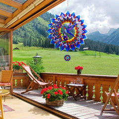 OFEWPAGA hummingbird wind spinner hanging hook setup ready for easy garden installation.
