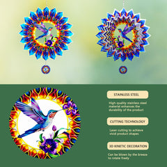 OFEWPAGA hummingbird wind spinner 360-degree rotation for stable outdoor motion.