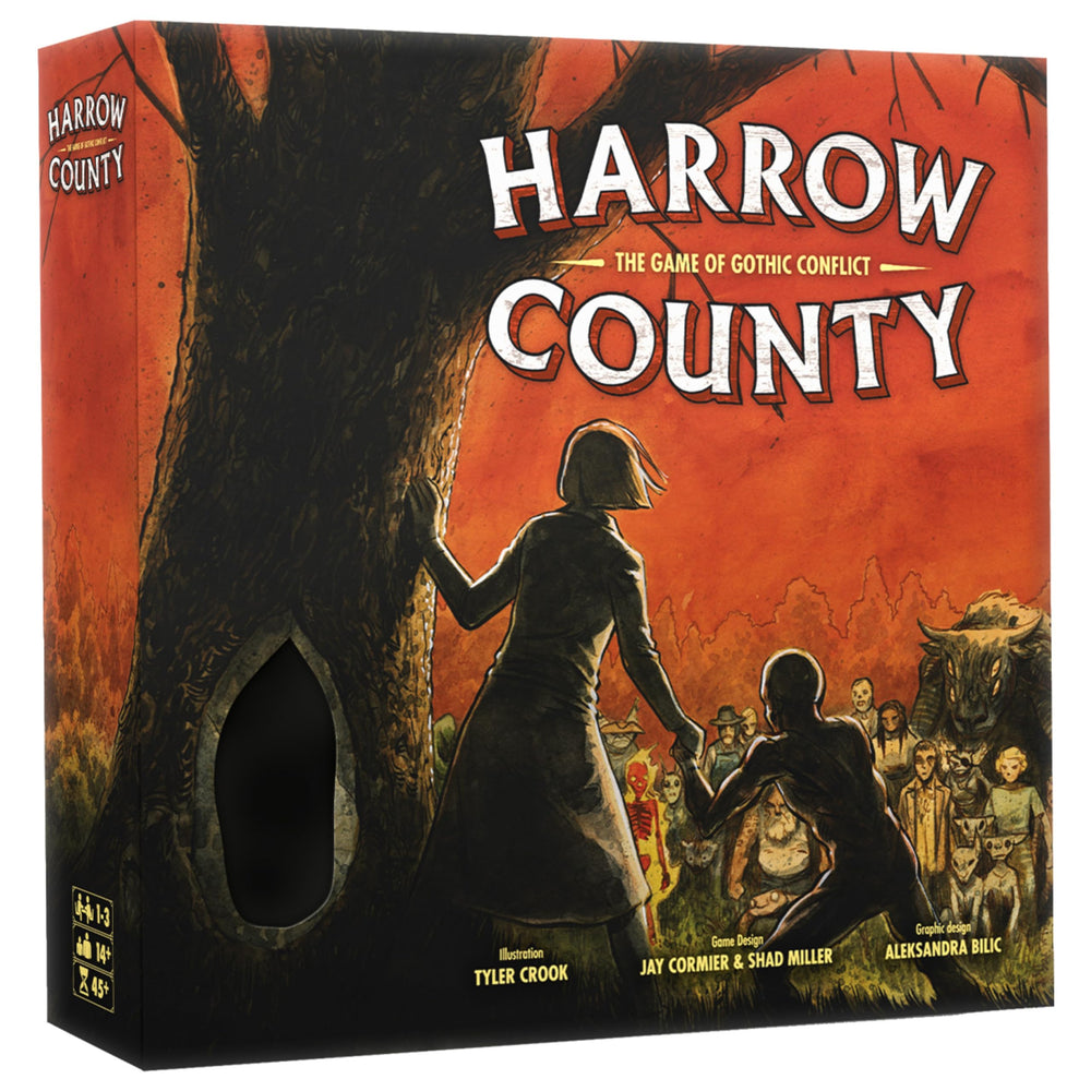 Off The Page Games Harrow County box art evokes gothic mood.