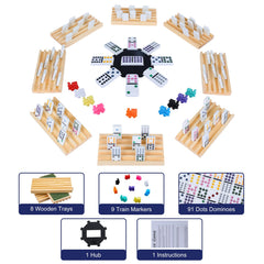 Offelec Double-12 domino tiles with color-coded pips for quick reading