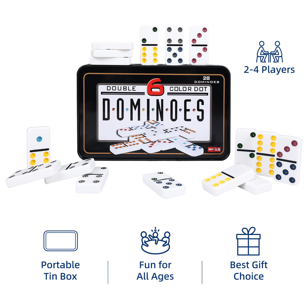 Offelec travel-friendly tin demonstrates portability for on-the-go domino play.