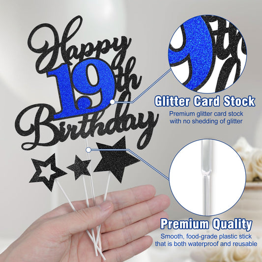 OffiCreative 19th birthday topper on cake adds sparkle and celebration