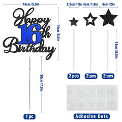 OffiCreative black glitter stars decorate the cake for a festive look.