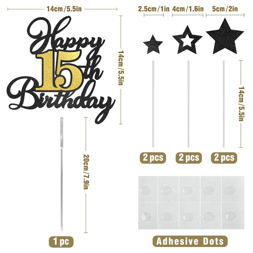 OffiCreative black-gold glitter stars sparkle on desserts