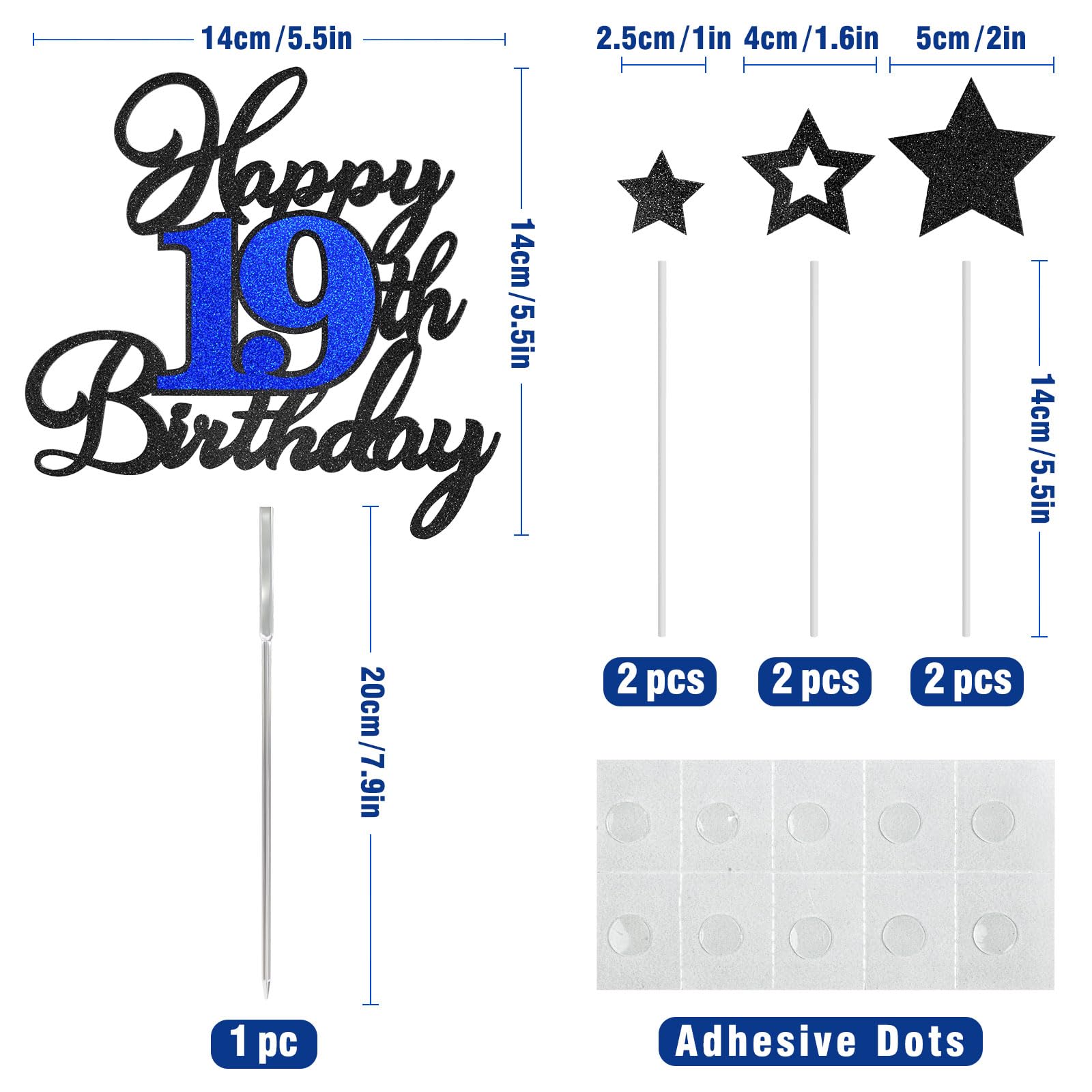 OffiCreative glitter cake decoration for a dazzling 19th birthday