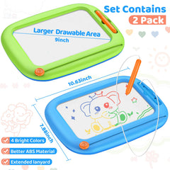 Officygnet 9 inch drawing area with four color zones enhances color recognition for toddlers.