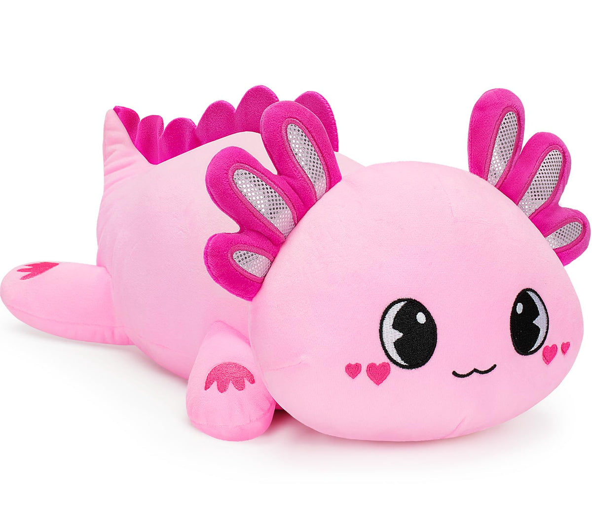 Officygnet Axolotl Plush 13-inch pink body ready for cuddling